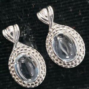 Silver Blue Topaz(4.5ct) Rhodium Plated Earrings
